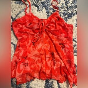 SHEIN Red Dragonfly Camisole